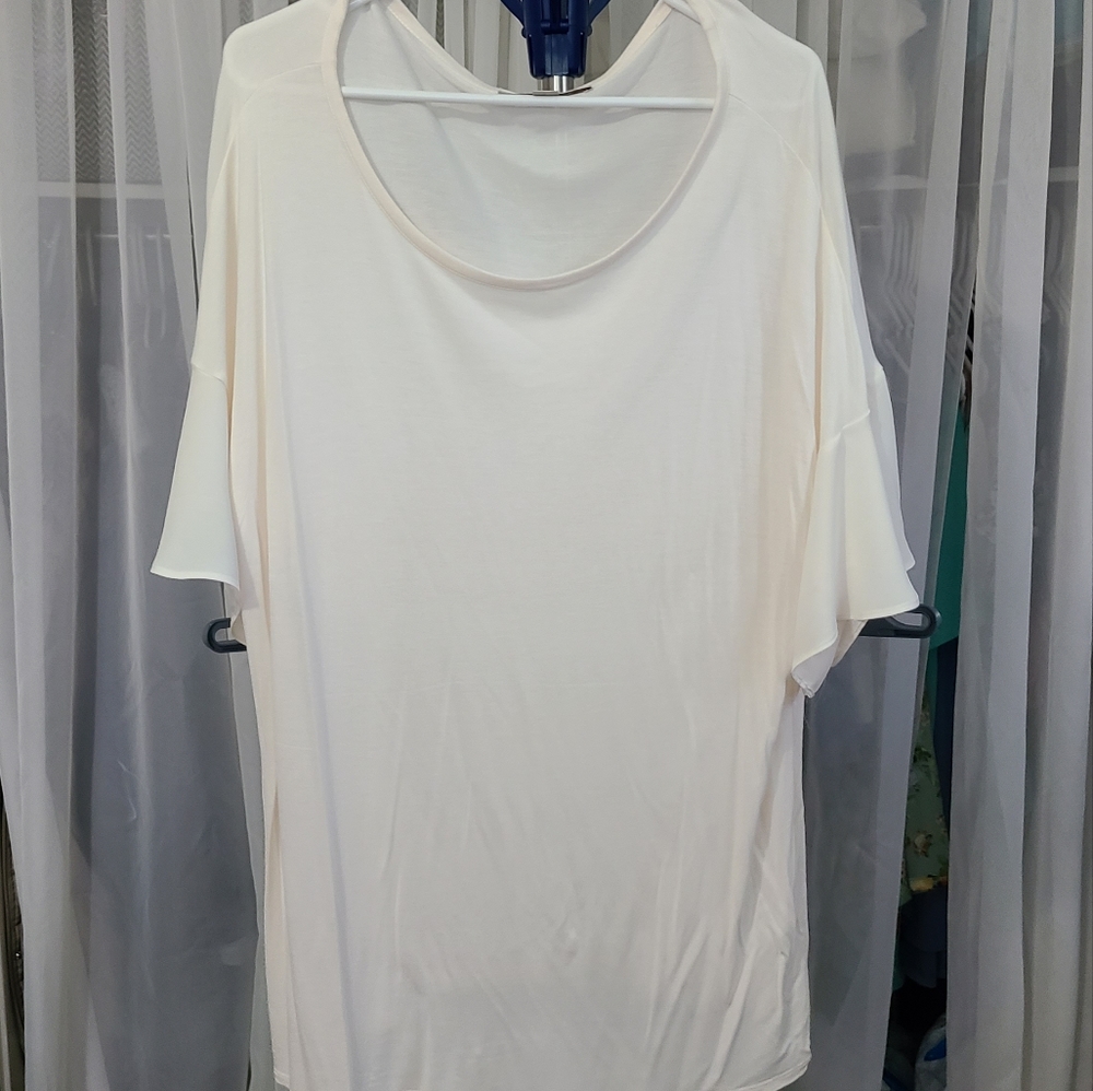 Loft Plus Flutter Sleeve Blouse